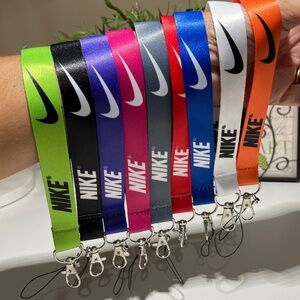 2 pieces Nike Short Lanyard Wristlet Phone Car Bag Charm Keychain